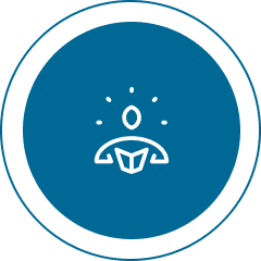 Icon of person reading with lightbulb.
